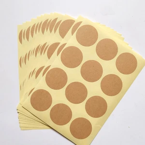 30mm DIAMETER ROUND Shape BLANK Kraft Paper Sticker FOR HAND MADE CRAFTS 120pcs