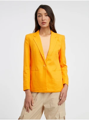 Women's orange linen jacket ONLY Lola-Caro