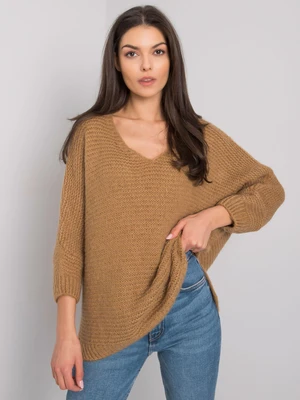 Women's oversize sweater OCH BELLA Camel