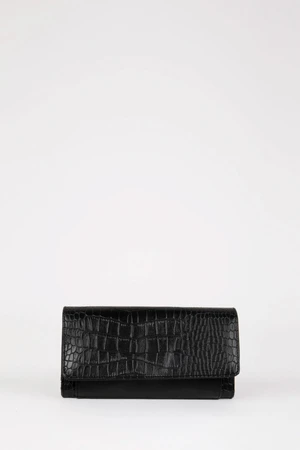 DEFACTO Women's Crocodile Patterned Faux Leather Wallet