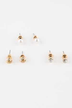 DEFACTO Woman's 3-Piece Gold Earring