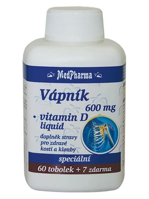 Medpharma Vápník 600 mg + Vitamín D liquid 67 tobolek