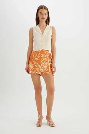 DEFACTO High Waist Wide Leg Viscose Shorts