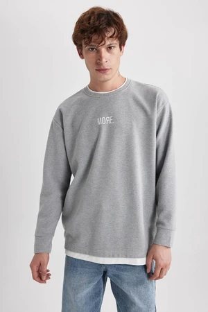 DEFACTO Oversize Fit Crew Neck Printed Sweatshirt