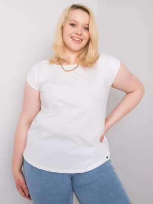 Plus size white cotton blouse