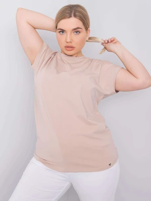 Beige cotton T-shirt plus size