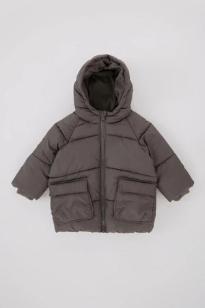 DEFACTO Baby Boy Hooded Fleece Lined Puffer Jacket