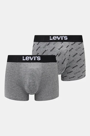 Boxerky Levi's 2-pack pánské, šedá barva, 37149-0938