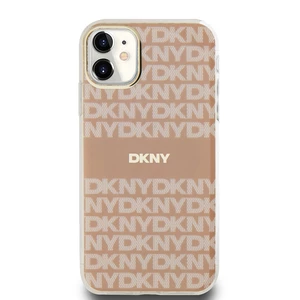 Zadní kryt DKNY PC/TPU Repeat Pattern Tonal Stripe Magsafe pro Apple iPhone 11, růžová