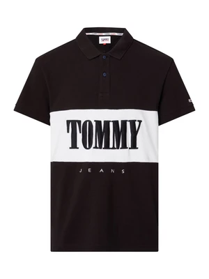 Tommy Jeans Polo shirt - TJM CLSC SERIF BLOCK POLO black