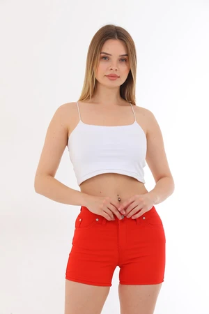 BİKELİFE Mini High Waist Lycra stretchy Cotton Shorts & Bermudas