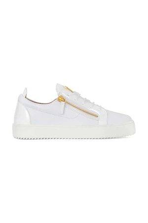 Kožené tenisky Giuseppe Zanotti May London biela farba, RU00010.004