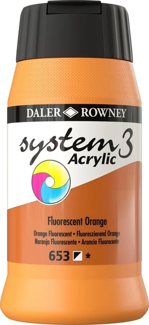 Daler Rowney System3 Acrylic Paint Fluorescent Orange 500 ml 1 pieza