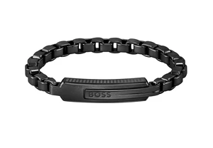 Hugo Boss Slušivý čierny náramok Orlado 1580358 17,5 cm