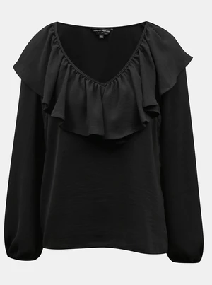 Black blouse with ruffles Dorothy Perkins