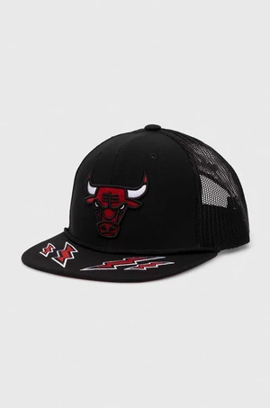 Kšiltovka Mitchell&Ness NBA CHICAGO BULLS černá barva, s aplikací