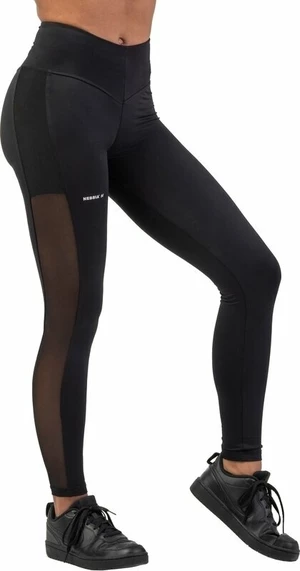 Nebbia Black Mesh Design Leggings "Breathe" Black L Fitness spodnie