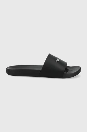 Pantofle Calvin Klein POOL SLIDE pánské, černá barva, HM0HM00455