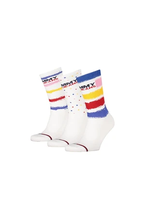 Tommy Hilfiger Ponožky - TH UNISEX TOMMY JEANS SOCK 3P PAINT GIFTBOX farebné