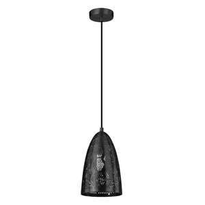 Czarna lampa wisząca z metalowym kloszem ø 20 cm Bene – Candellux Lighting
