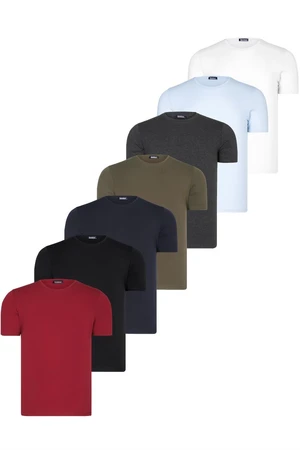 SET OF SEVEN T8569 DEWBERRY BICYCLE COLLAR T-SHIRT-BLACK-WHITE-NAVY-ANTHRACITE-BLUE-KHAKI-BURGUNDY