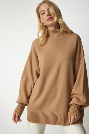 Happiness İstanbul Women's Biscuits Stand Oversize Basic Knitwear Sweater