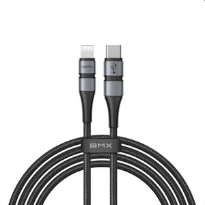 Baseus BMX Double-deck MFi USB-C/Lightning PD 18W 1.8m, szürke/fekete