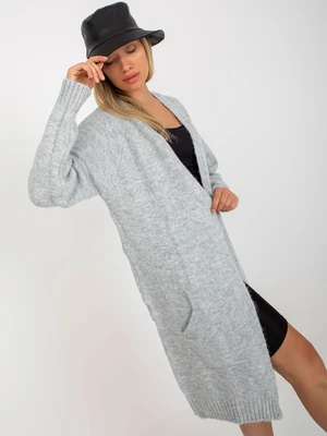 Light grey long cardigan without closure RUE PARIS