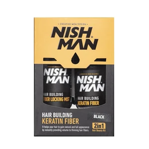 Nish Man Súprava na posilnenie vlasov s keratínom Nish Man Hair Beauty Kit - Black