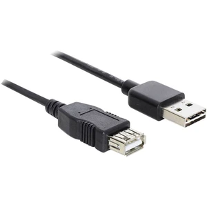 Delock #####USB-Kabel USB 2.0 #####USB-A Stecker, #####USB-A Buchse 5.00 m čierna obojstranne zapojiteľná zástrčka, pozl