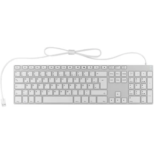 Keysonic KSK-8022U USB klávesnica nemecká, QWERTZ, Windows® strieborná, biela protišmykové