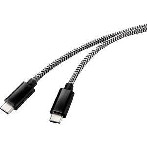 Renkforce #####USB-Kabel USB 2.0 #####USB-C™ Stecker, #####USB-C™ Stecker 3.00 m čierna/biela