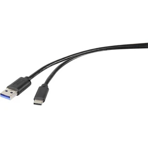 Renkforce #####USB-Kabel #####USB 3.2 Gen1 (USB 3.0 / USB 3.1 Gen1) #####USB-A Stecker, #####USB-C™ Stecker 30.00 cm čie