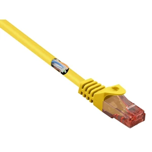 Basetech BT-2270699 RJ45 sieťové káble, prepojovacie káble CAT 6 U/UTP 10.00 m žltá s ochranou, bez halogénov 1 ks