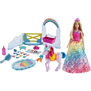 Mattel Barbie princezna a duhový jednorožec herní set