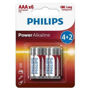 PHILIPS LR03P6BP/10 mikrotužkové baterie 6 kusů