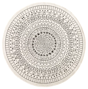 Kusový koberec Twin-Wendeteppiche 103101 creme schwarz-200x200 (průměr) kruh