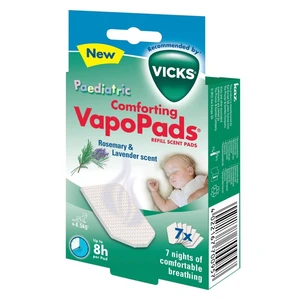 VICKS VAPOPADS Aromatické vankúšiky s vôňou rozmarínu a levandule pre deti, 7 ks