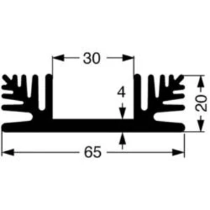 Chladič Fischer Elektronik SK 48 50 SA, 65 x 20 x 50 mm, 2,8 kW