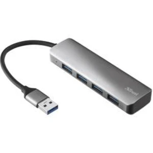 USB 3.0 hub Trust HALYX, 4 porty, 100 mm, stříbrná