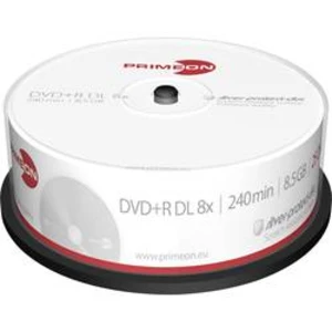 DVD+R DL 8.5 GB Primeon 2761251, stříbrný matný povrch, 25 ks, vřeteno