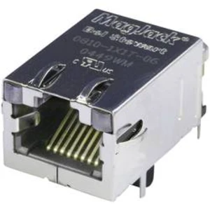 Zásuvka, vestavná horizontální BEL Stewart Connectors 08B0-1X1T-36-F, RJ45 počet pólů: 8P8C, poniklovaná, kov, 1 ks