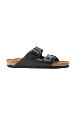 Kožené šľapky Birkenstock Arizona pánske, čierna farba, 51191