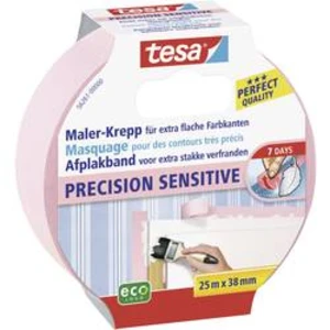 Krepová lepicí páska tesa PRECISION SENSITIVE 56261-00000-03, (d x š) 25 m x 38 mm, akrylát, růžová, 1 ks