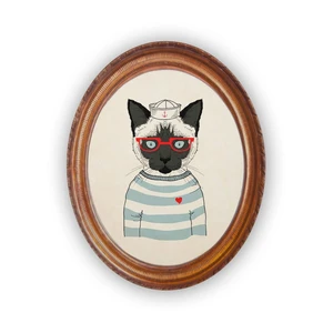 Oválny obraz Really Nice Things Sailor Cat