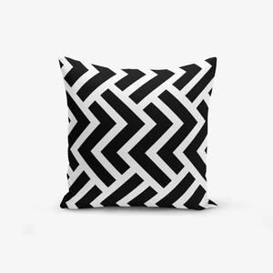 Čierno-biela obliečka na vankúš s bavlnou Minimalist Cushion Covers Black White Geometric Duro, 45 × 45 cm