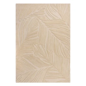 Béžový vlnený koberec Flair Rugs Lino Leaf, 120 x 170 cm