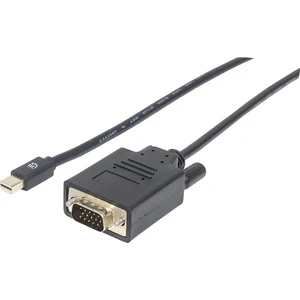 Manhattan Mini-DisplayPort / VGA káblový adaptér #####Mini DisplayPort Stecker, #####VGA 15pol. Stecker 1.80 m čierna 15