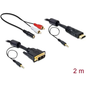 Delock DVI / HDMI / jack káblový adaptér #####DVI-D 18+1pol. Stecker, #####HDMI-A Stecker 2.00 m čierna 84455 s feritový