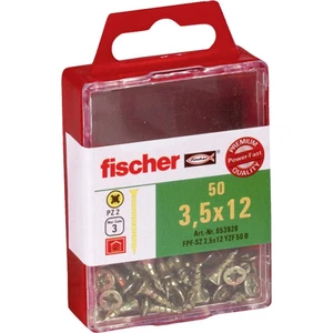 Fischer  653928 skrutka so zápustnou hlavou 3.5 mm 12 mm krížová dražka Pozidriv     glavanizované zinkom 50 ks